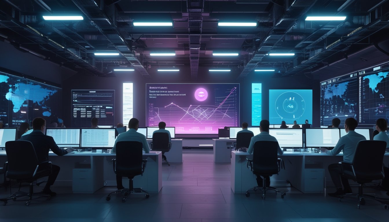 Tim profesional menganalisis data pasar esports di pusat operasi digital modern.