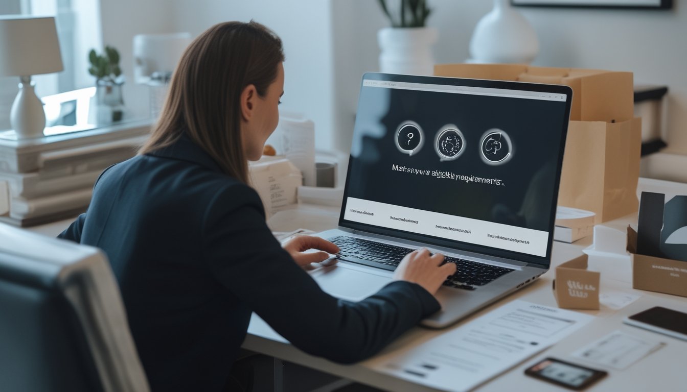 Seseorang memeriksa aktivitas akun digital di laptop pada meja kerja dengan kalkulator dan beberapa kartu permainan di latar belakang.