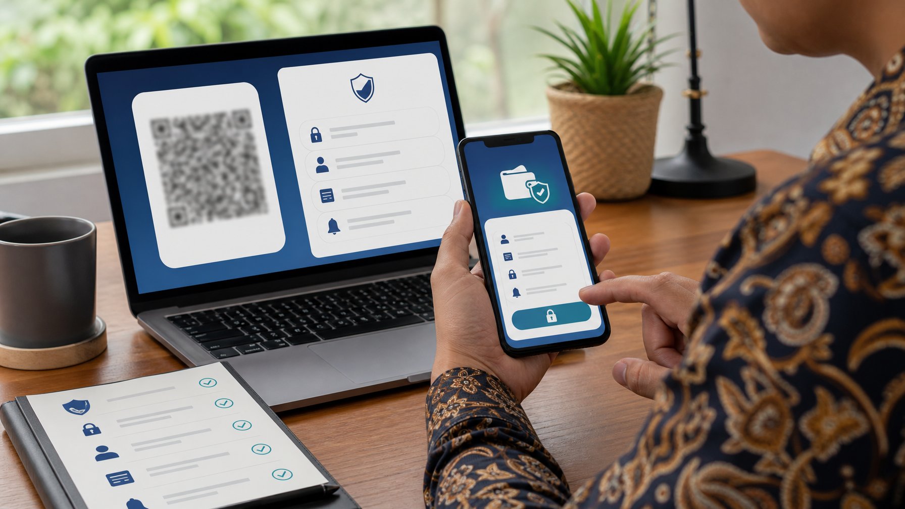 Seseorang memeriksa detail pembayaran pada ponsel sebelum mengirim dana melalui dompet digital.