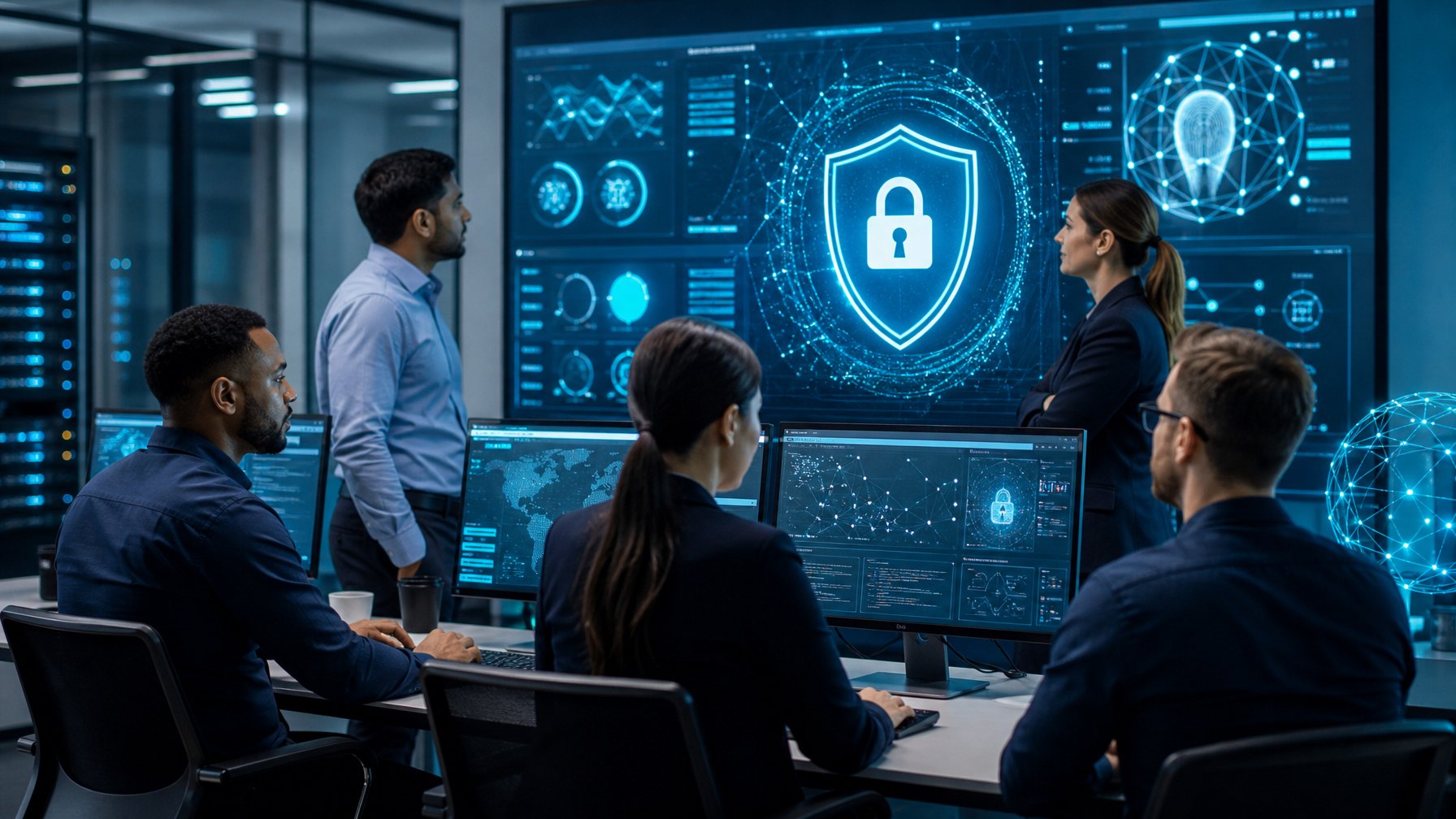 Tim keamanan siber memantau perlindungan data pribadi anggota pada platform daring.