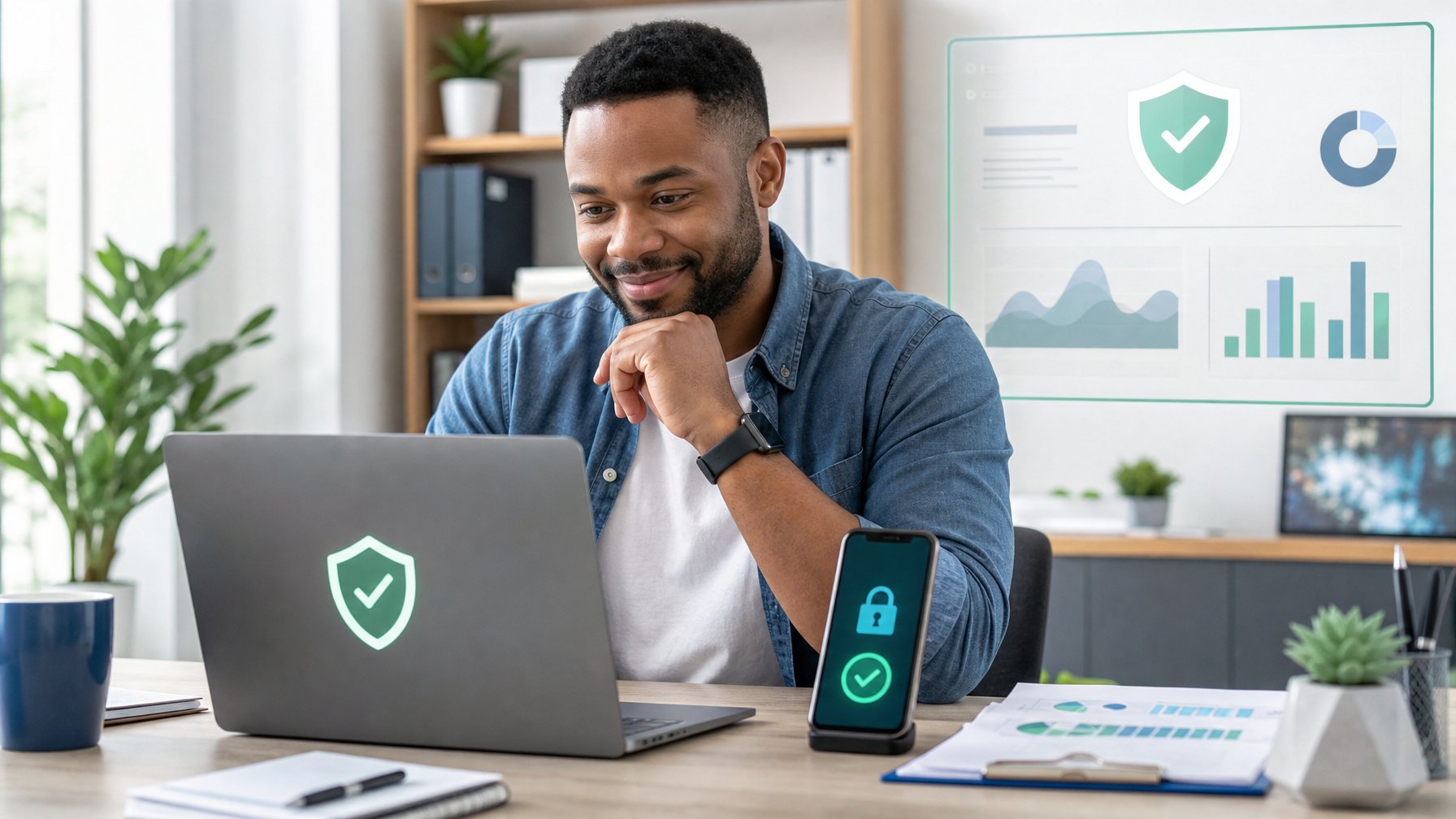 Orang dewasa memeriksa konfirmasi pembayaran aman dari platform permainan online di laptop.