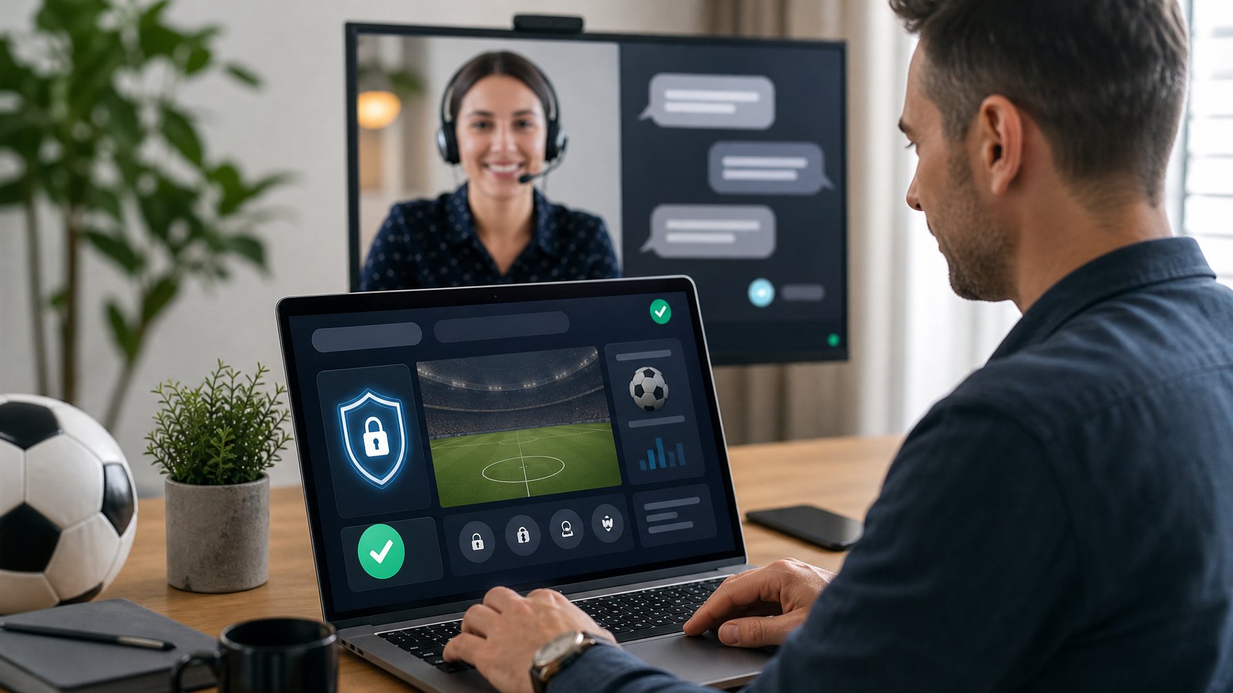 Pengguna memeriksa keamanan platform sepak bola online dengan bantuan layanan live chat.