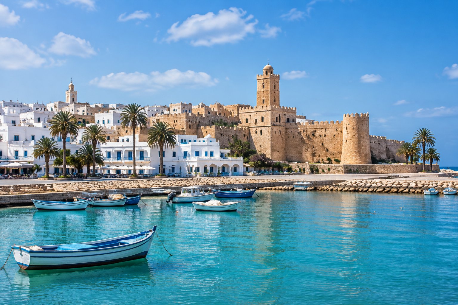Sousse’s historic fortress and medina overlook the Mediterranean coast.