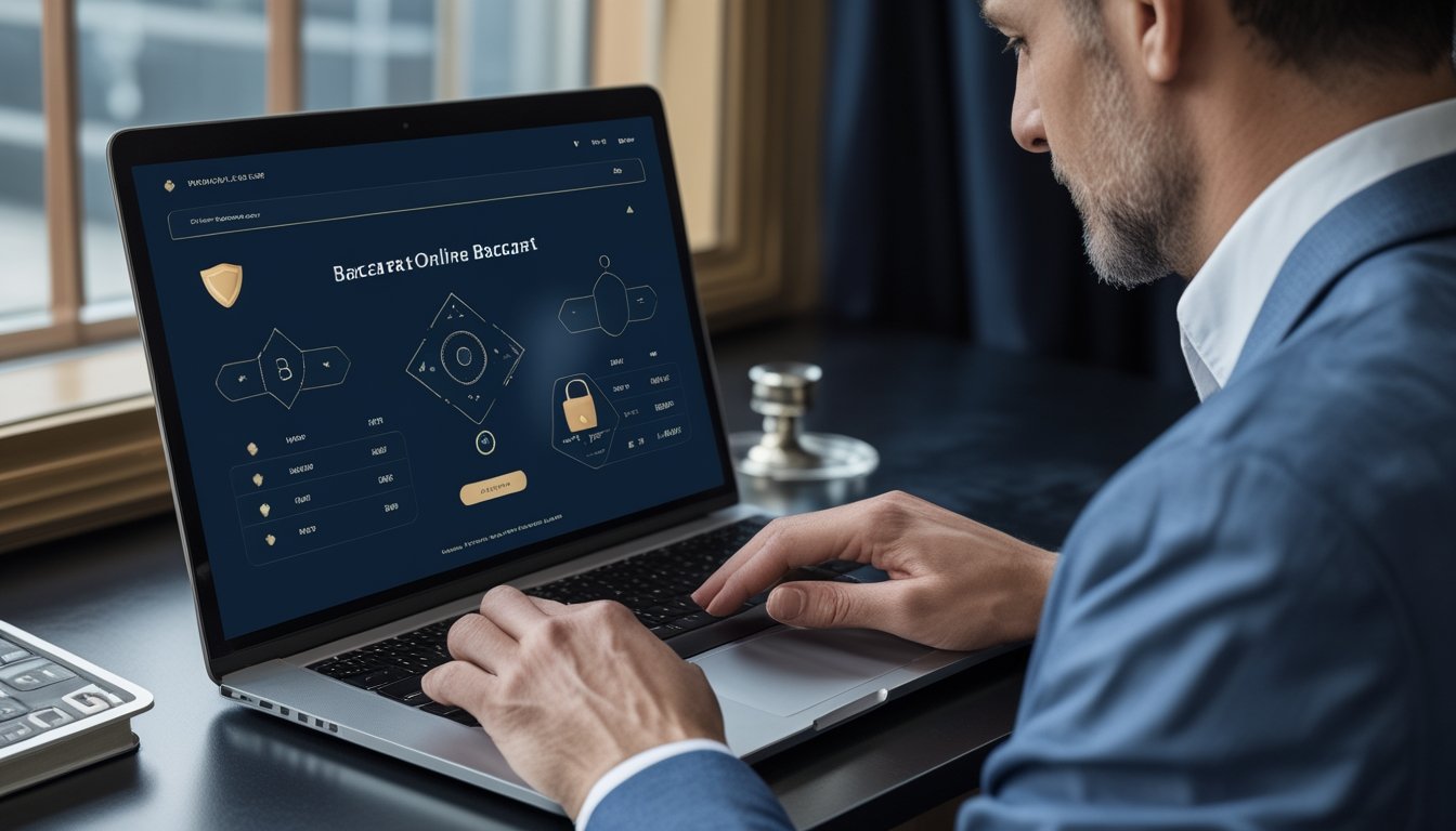 Seseorang memeriksa keamanan situs baccarat online melalui laptop.