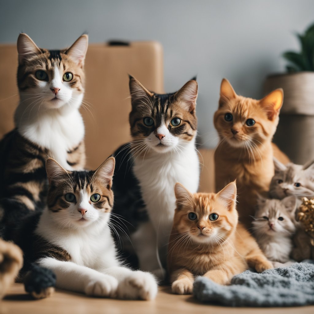 Cats   Celebrate National Cat Day. AI Stock Image