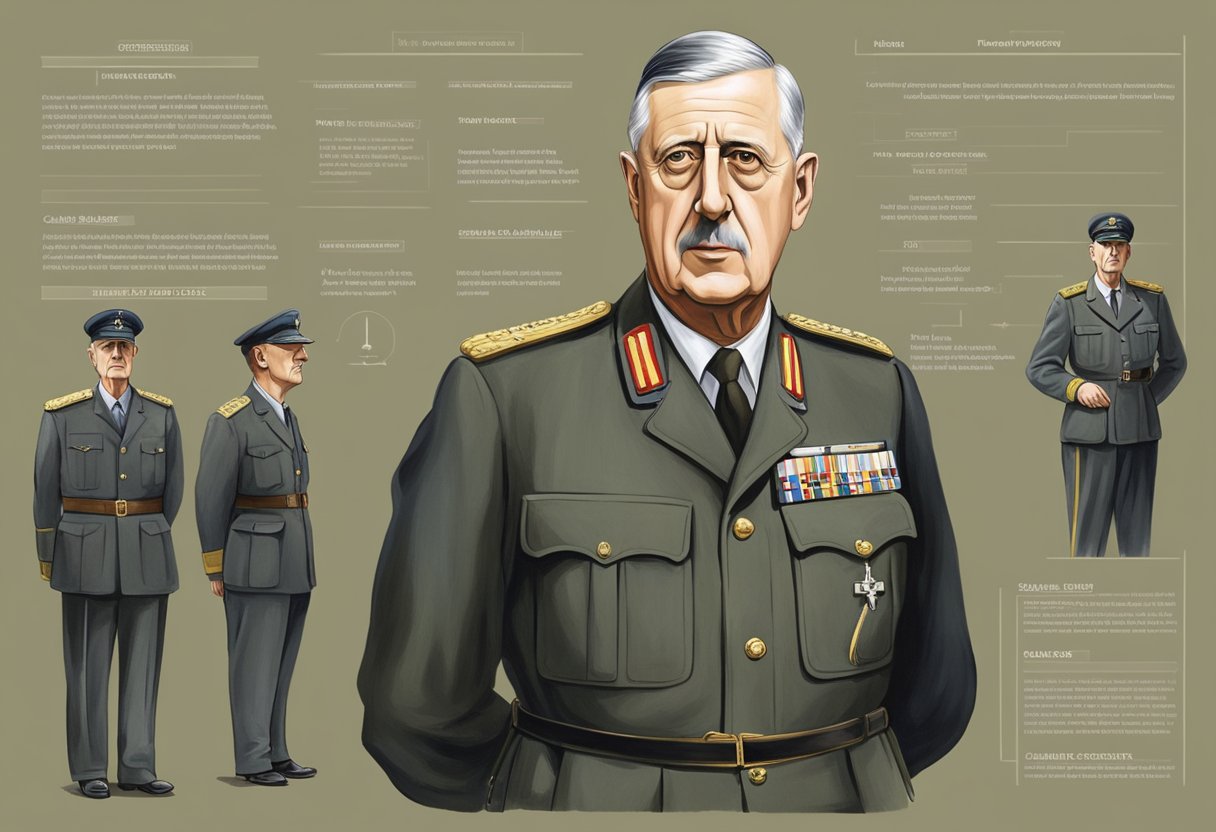 Caricatura do líder Charles de Gaulle