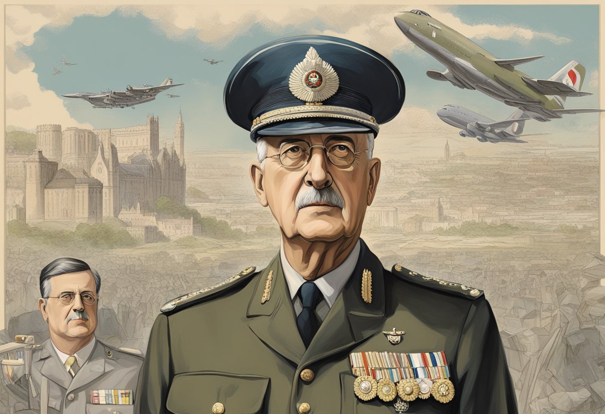 General na frente de vários aviões de guerra