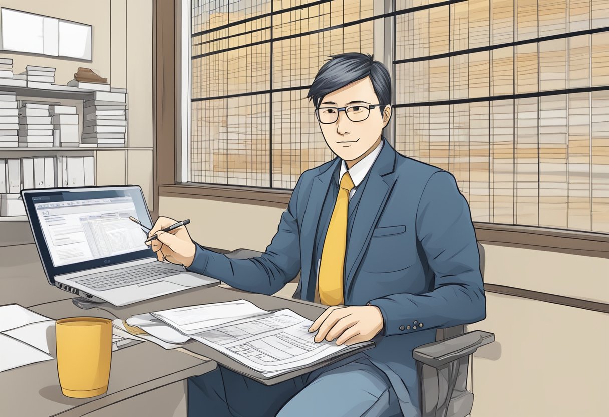 male filling out japan evisa paperwork