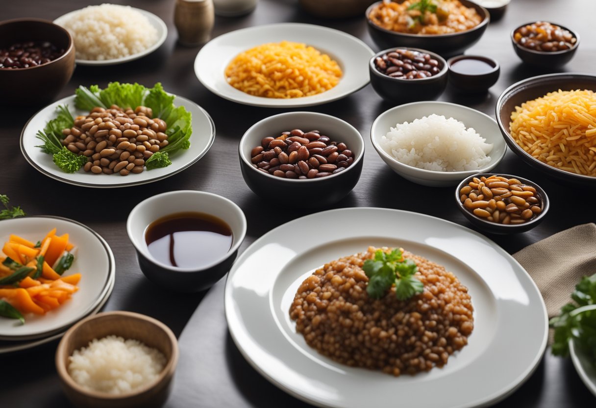 Selection of meals under $10 such as beans and rice.
