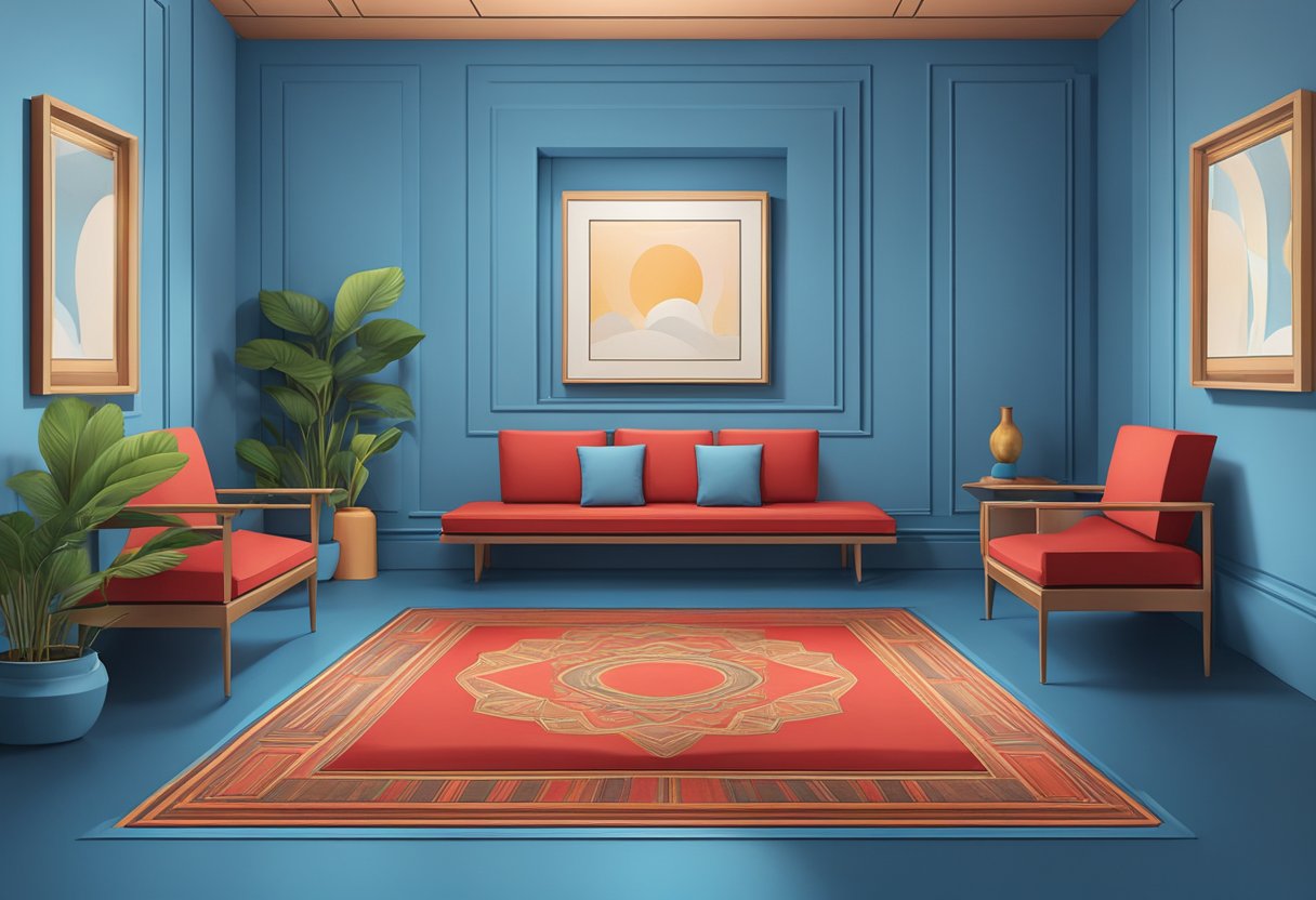 Blue and Red Meditation Room 