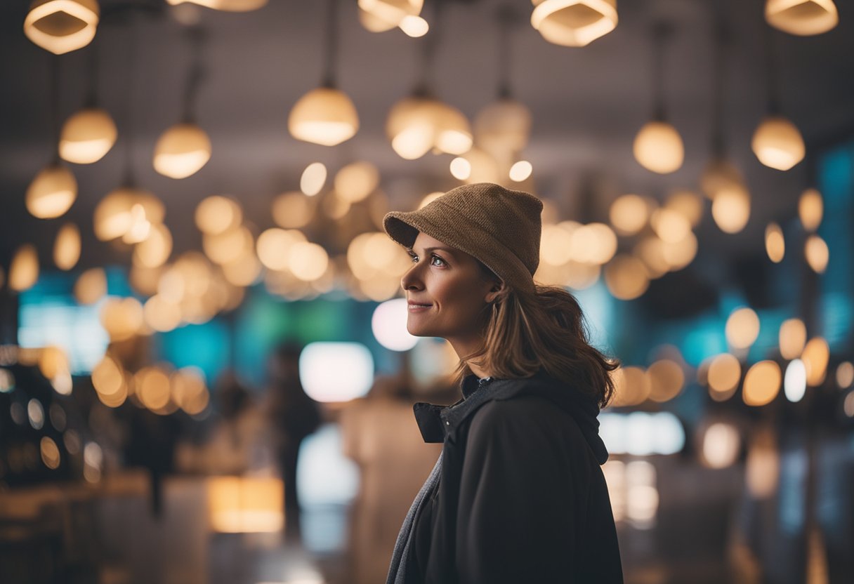 A digital photo of a lady with blurred background