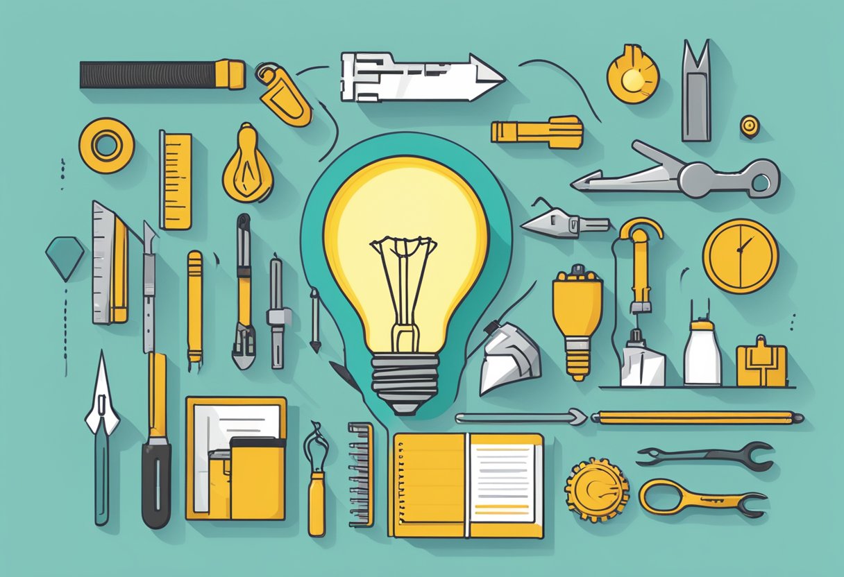 A digital illustration of organized tools