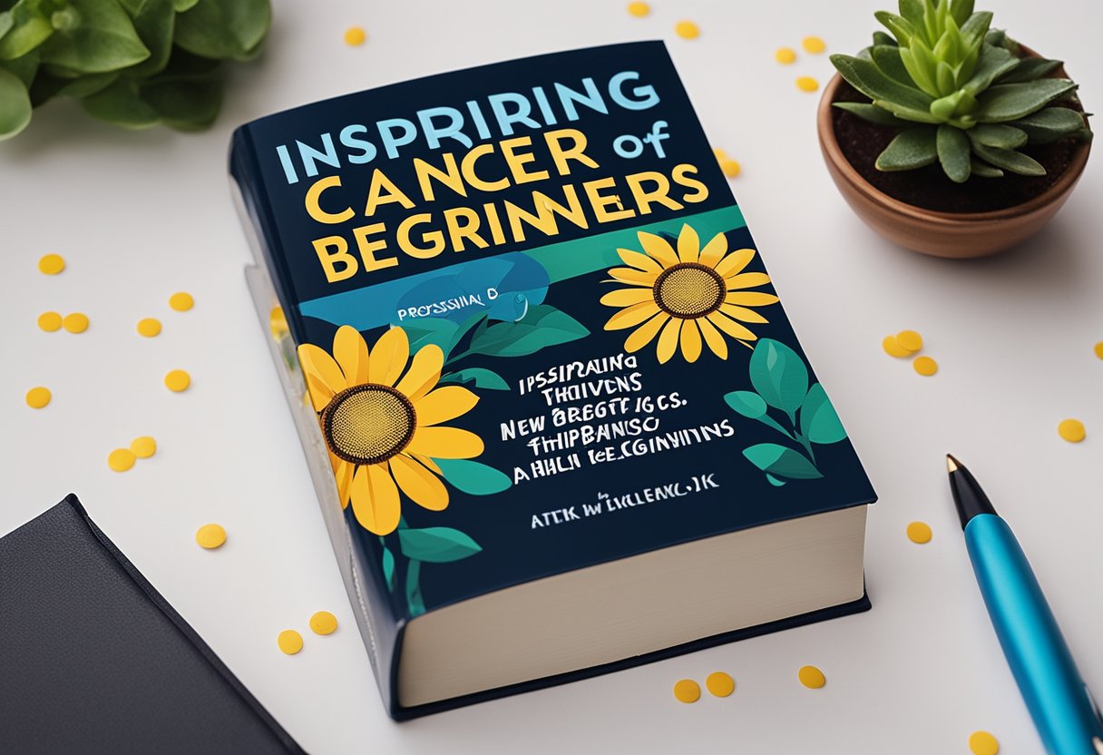 A realistic digital illustration of a book cover "Inspiring cancer of beginners"