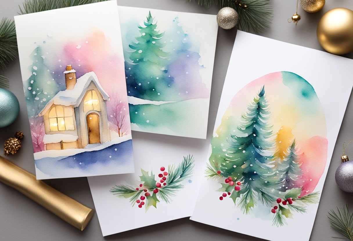 Sky Rye Design Watercolor Christmas Card Ideas Sky Rye Design Watercolor Christmas Card Ideas