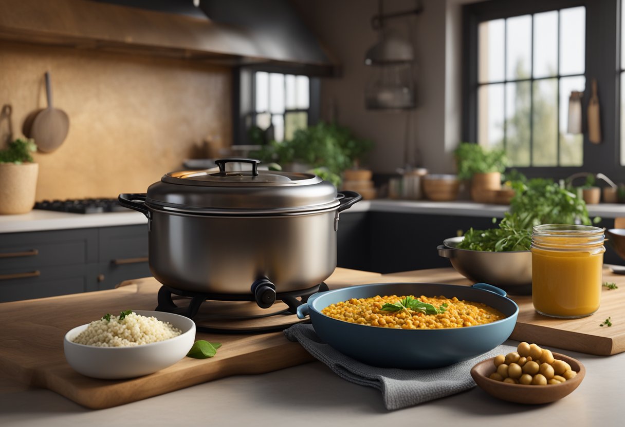 chickpea daal being cooked in a pot