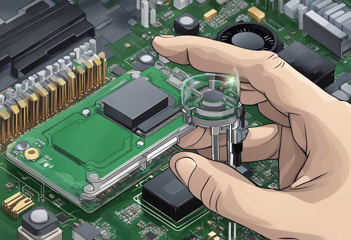 A Human Hand While Fixing a Mother Board ~ Position is Everything