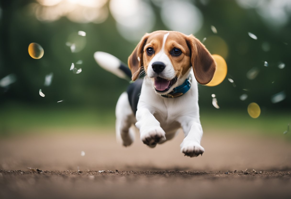 beagle playing