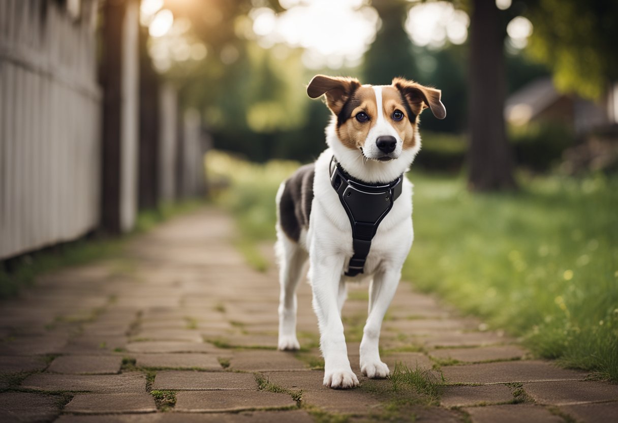 dog on footpath
