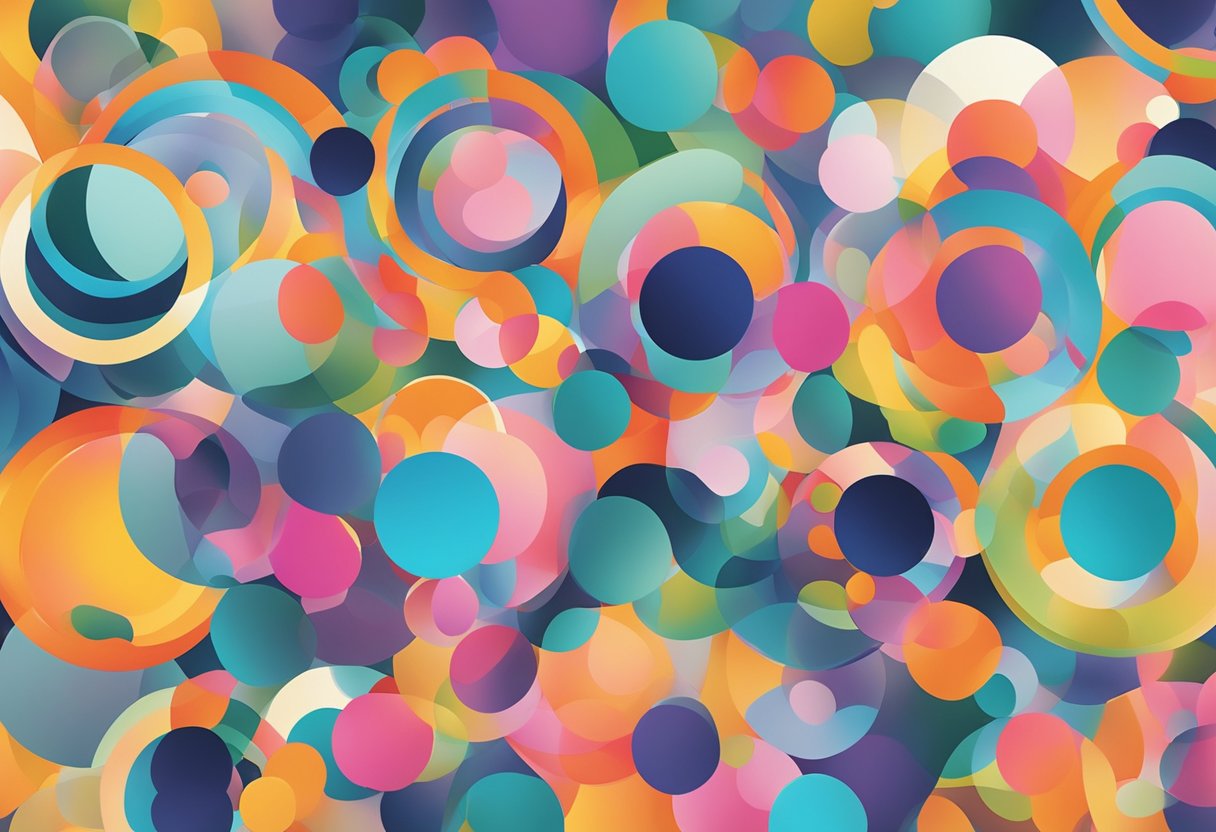 A digital illustration of a circular art project.