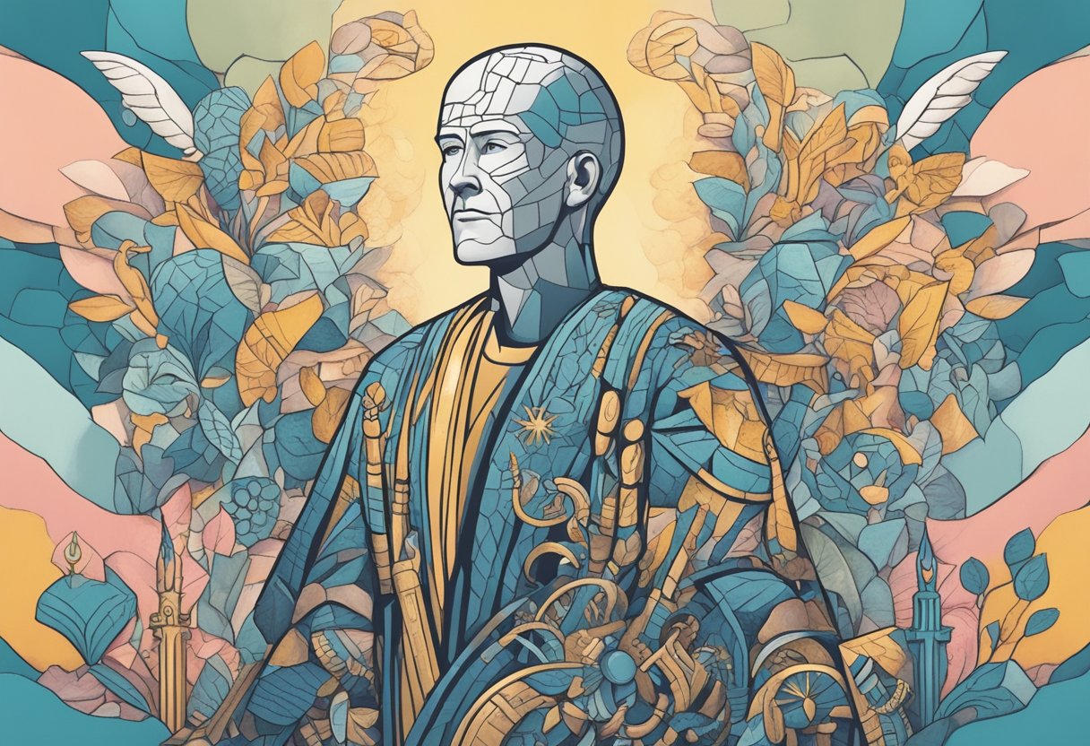 A digital illustration of a strong cancer survivor