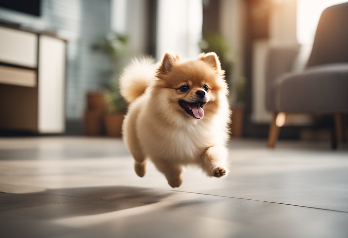 Pomeranian Cucciolo Che Respira – Peluche Interattivo Con Tappetino E Certificato Adozione, 23 Cm
