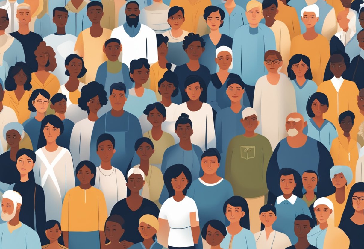 A digital illustration of a diverse sellection of people