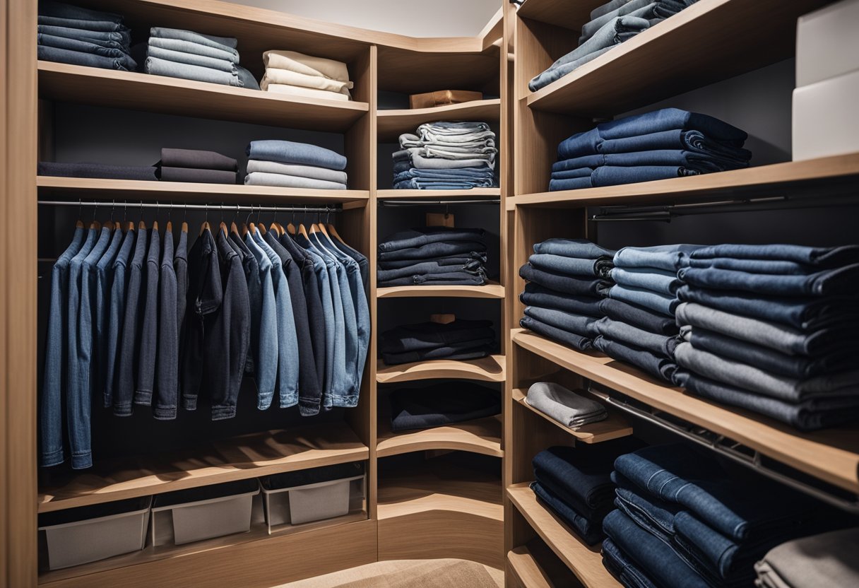 Jeans storage ideas closet