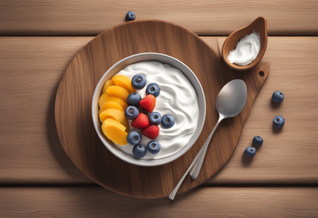 a bowl of green yoghurt with granola and fruits