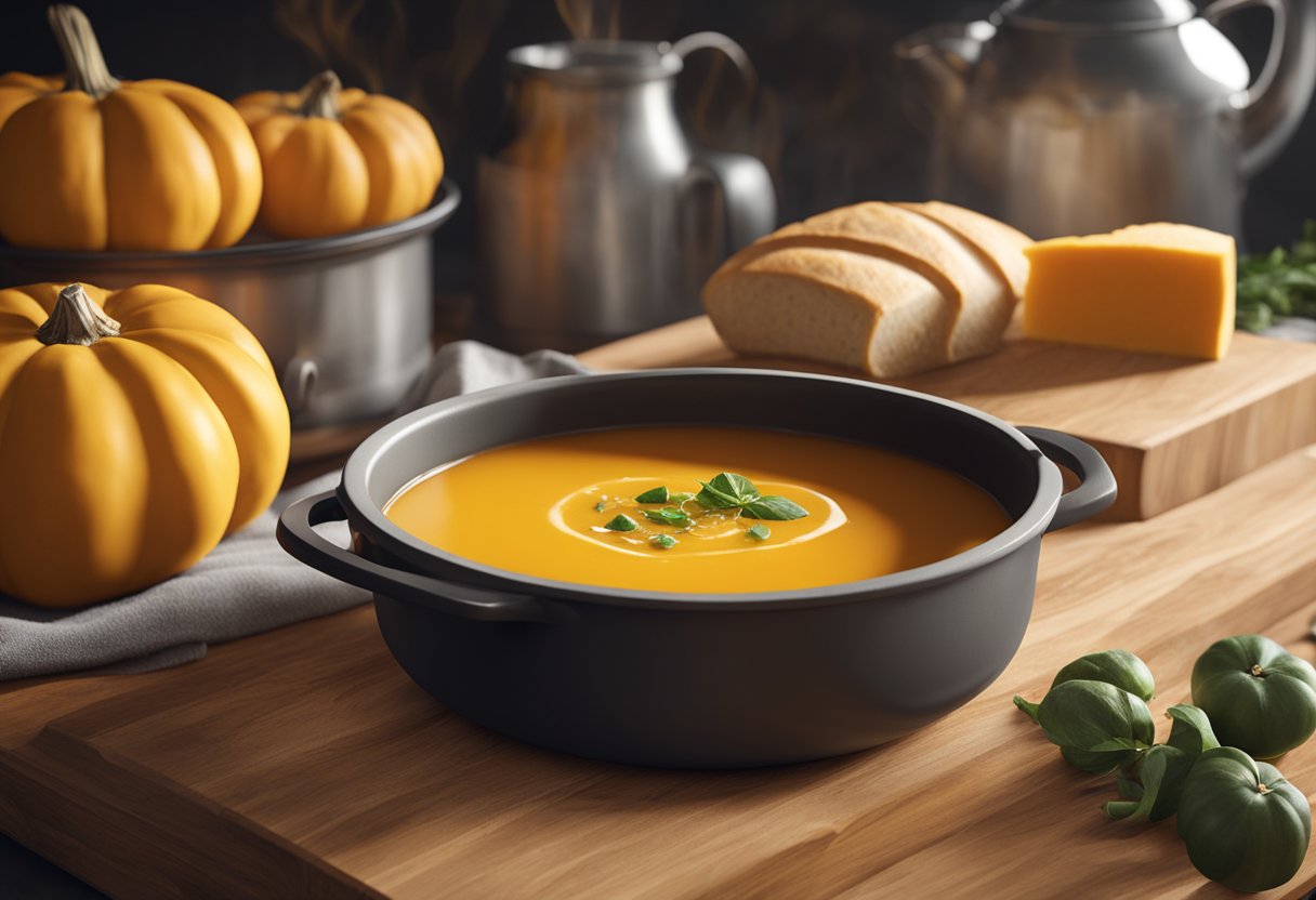 butternut squash soup with crusty bread