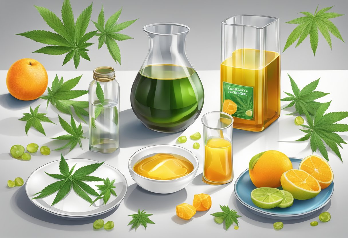 Homemade ingredients like fresh fruit juice and cannabis.