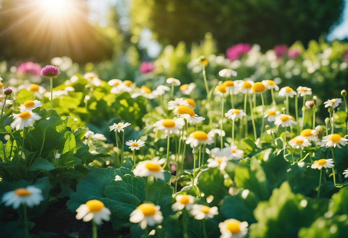 A field of daisies in the sun