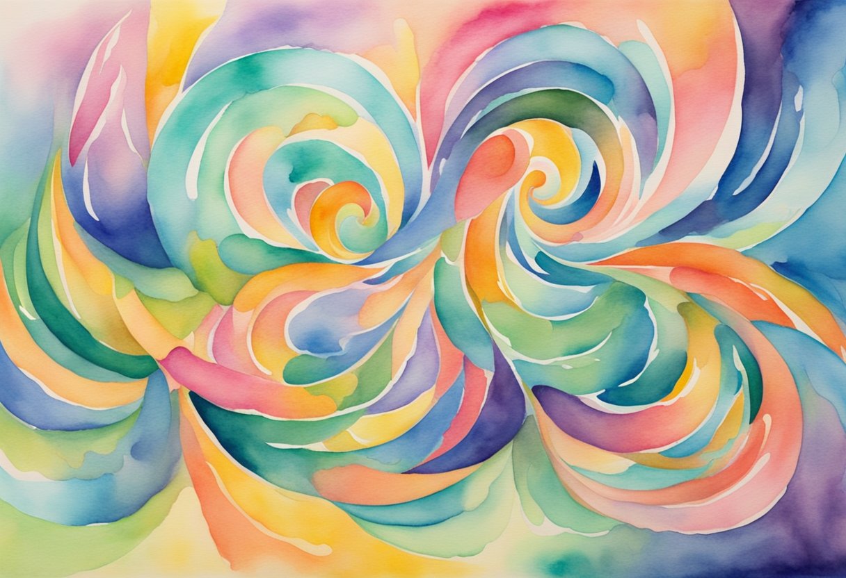 A digital watercolor of pastel swerls