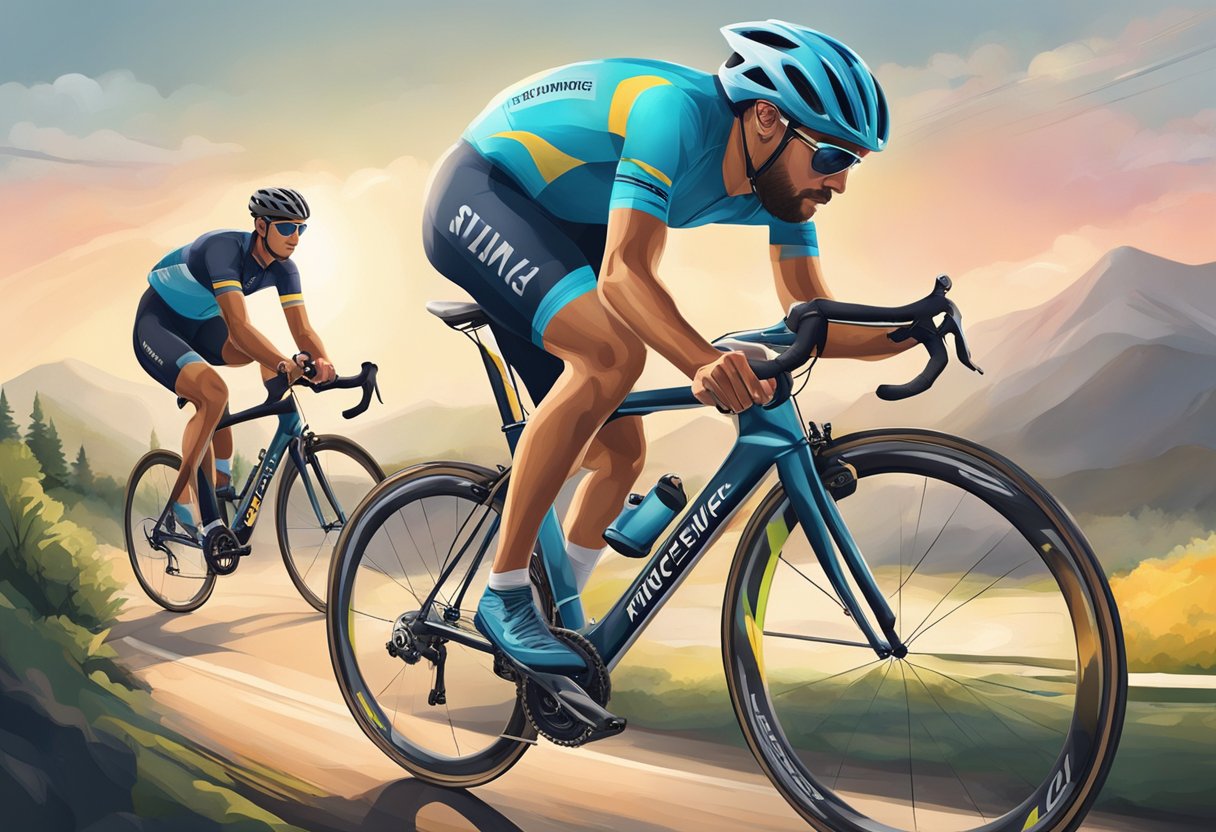 A digital illustration of cycling racers