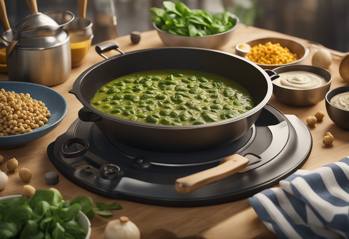 boiled spinach in a pan