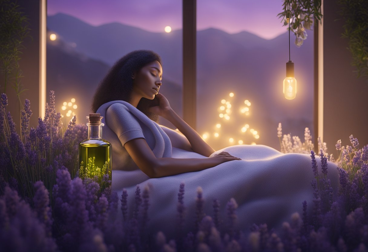 a woman relaxing with a cbd bottle