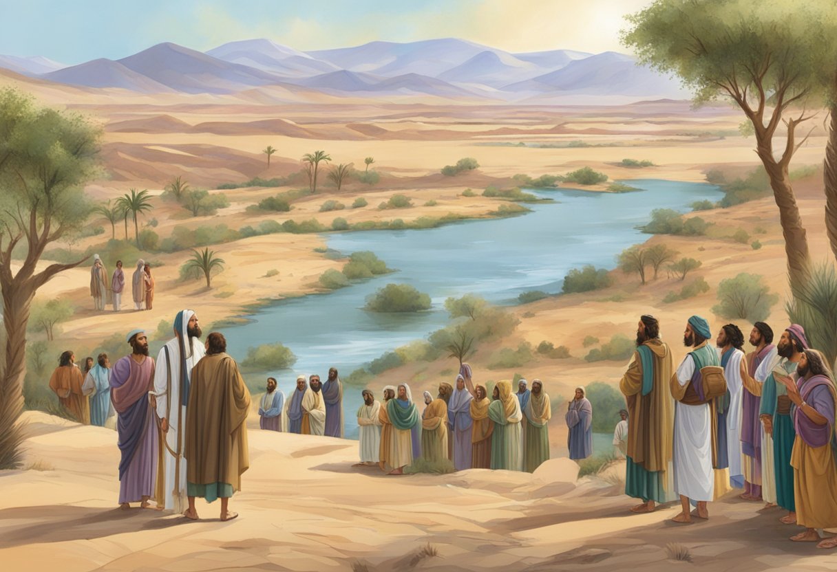 Multidão próxima a um rio