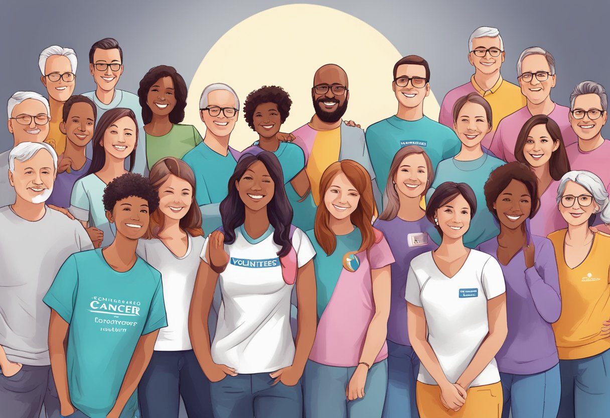 A digital illustration of a group of people smiling