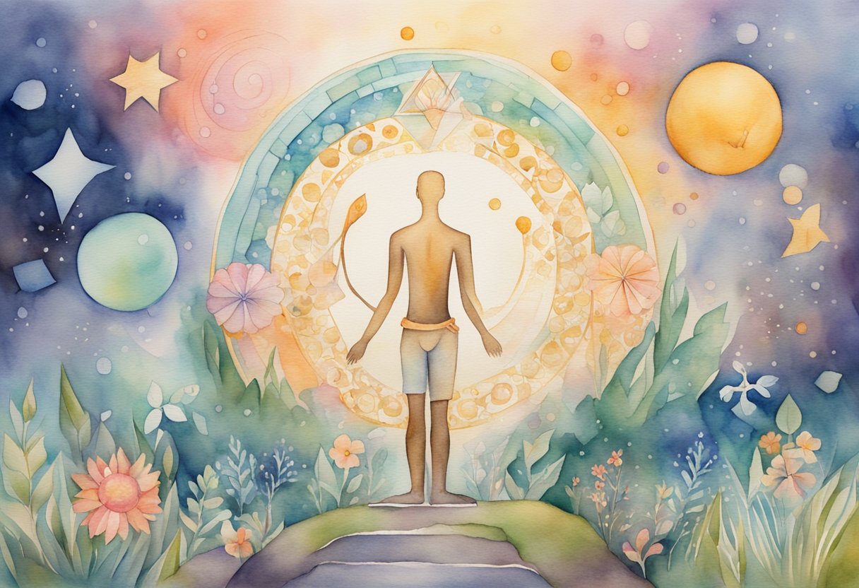 A digital watercolor of a spiritual being