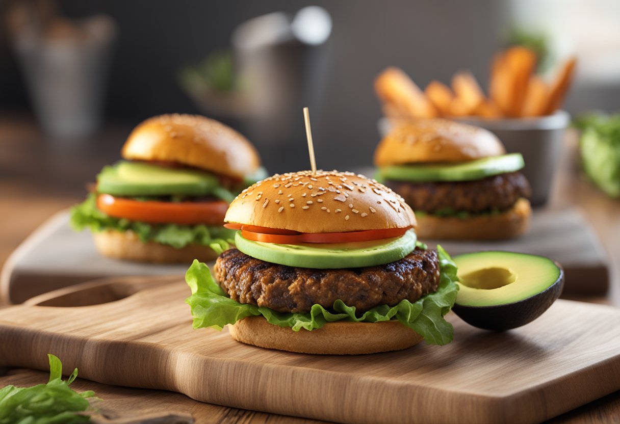 vegan burger on a board