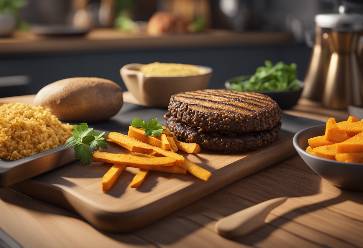 sweet potato fries on a kitchen top