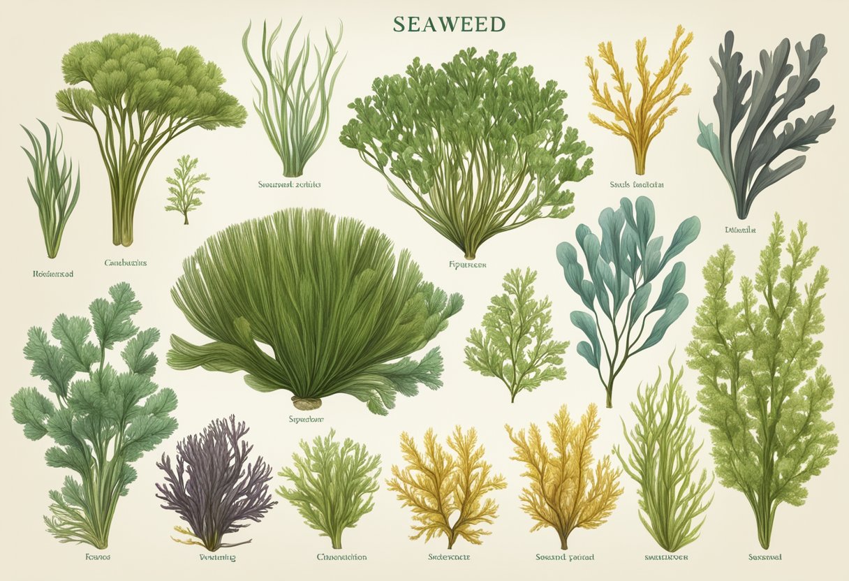 Different types store of seaweed