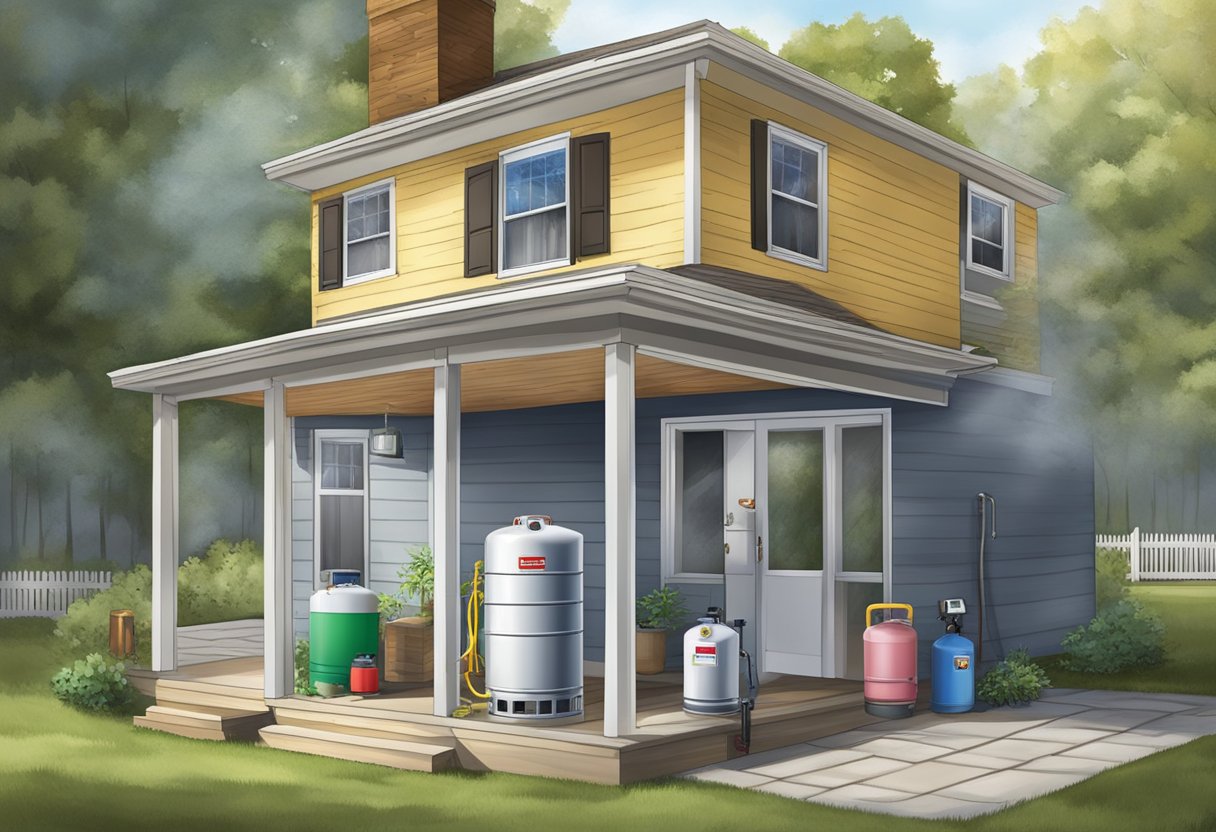 a house with propane outside