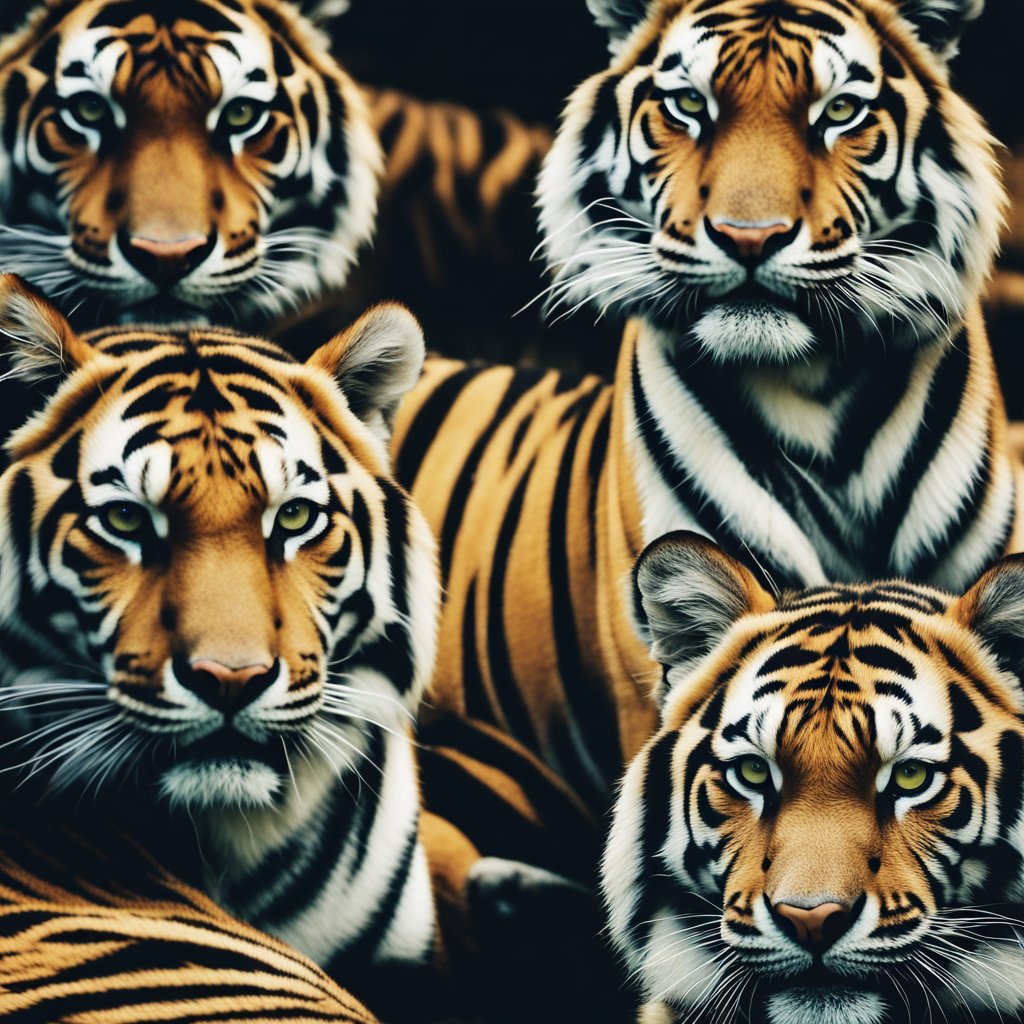 tiger kaleidoscope. unique stripe pattern

