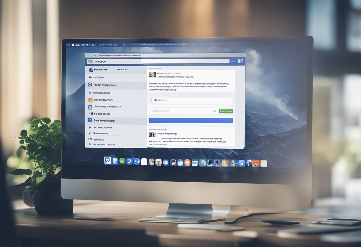 A Monitor Showing Facebook Landing Page ~ Position Is Everything