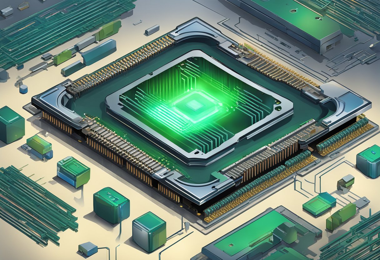 CPU Of a Motherboard With Shinny Neon Green In Middle Of It ~ Position Is Everything