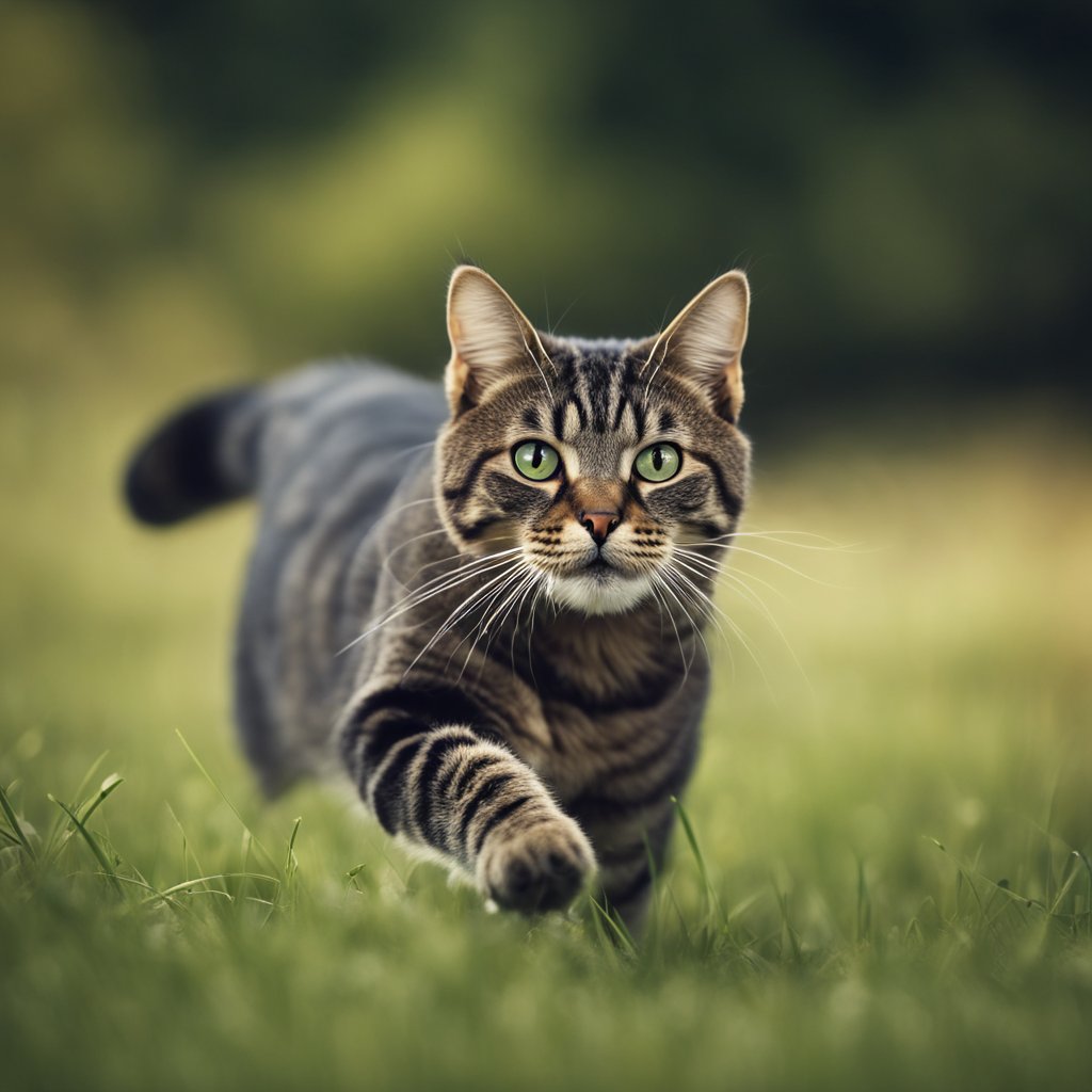 Tabby in grass