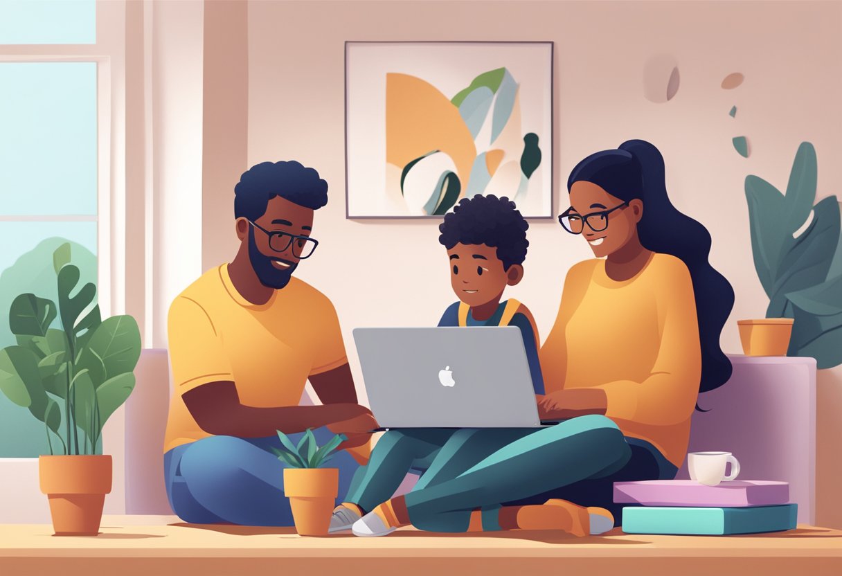 A Family Behind A Laptop ~ Position Is Everything