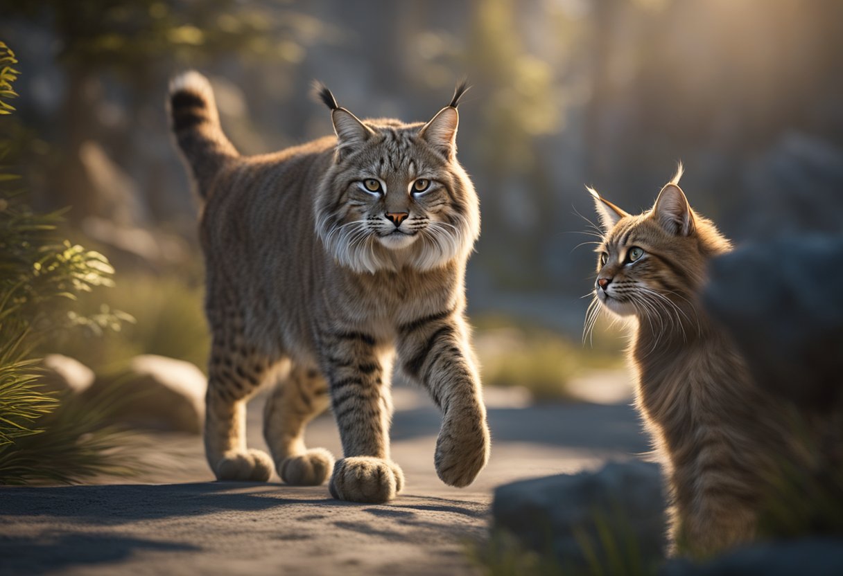 Bobcat vs Maine Coon Battle of the Fluffy Giants! Happy Cat Formula