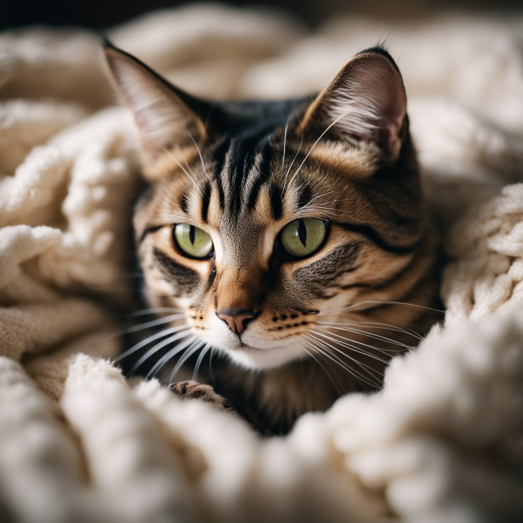 cat in a blanket