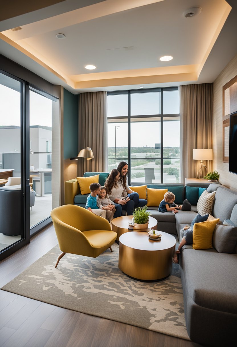 Smiling family relishing their time at Home2 Suites by Hilton Waco – Family-Friendly Accommodations in Waco.